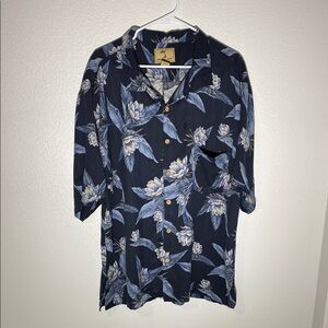 Jamaica Jazz Hawaiian Floral Men's Shirt - Navy Blue